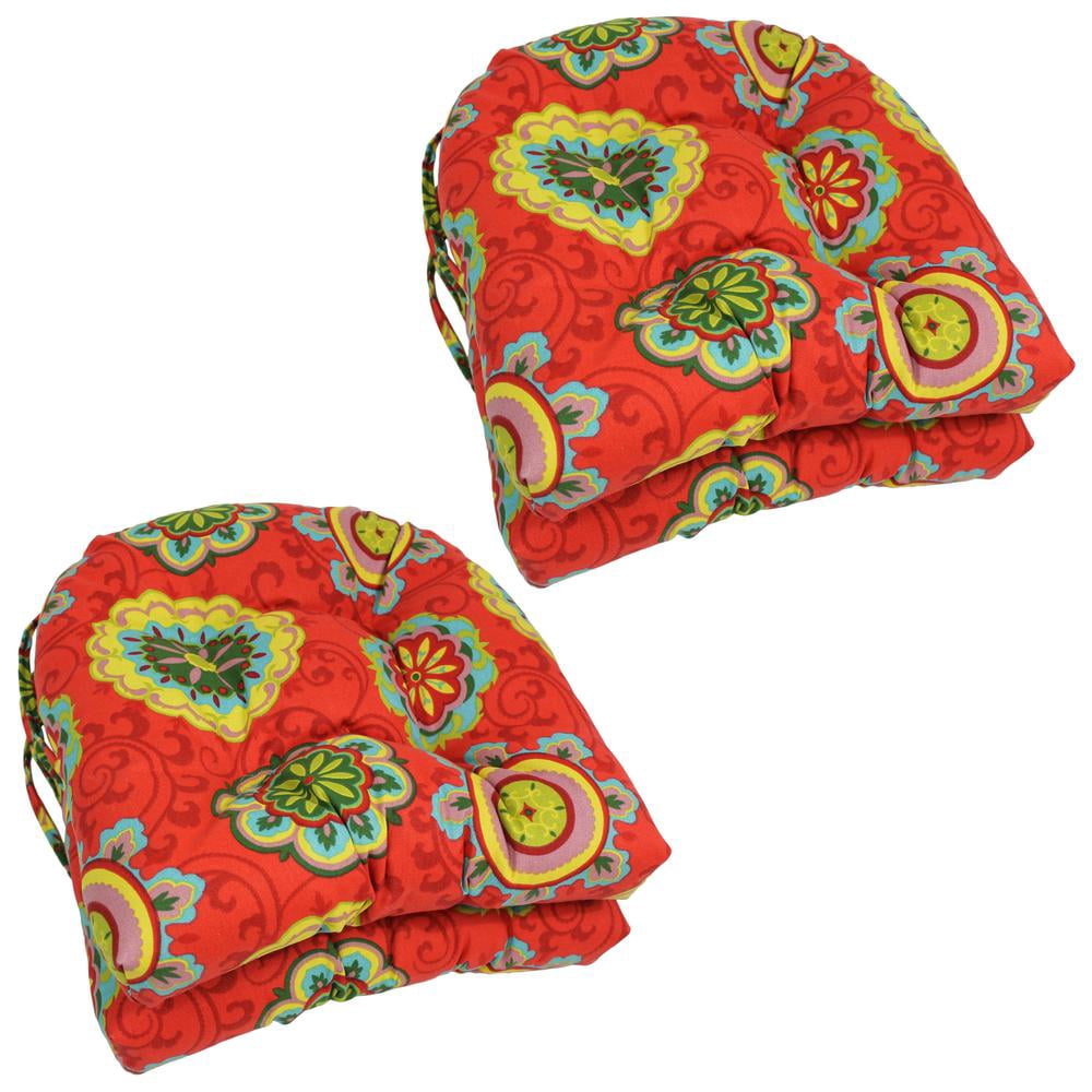 16-inch Outdoor Spun Polyester U-shaped Tufted Chair Cushions (Set of 4)