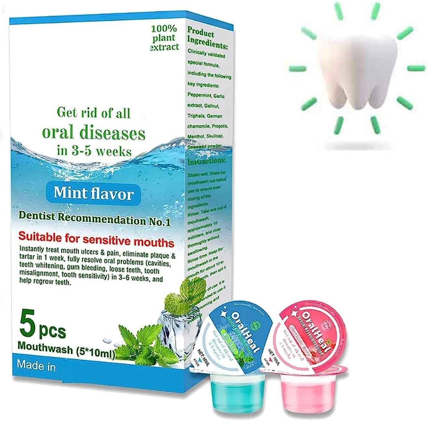 Oralheal Jelly Cup Mouthwash Restoring Teeth and Mouth to Health, OralHeal Mouthwash, Oral Heal