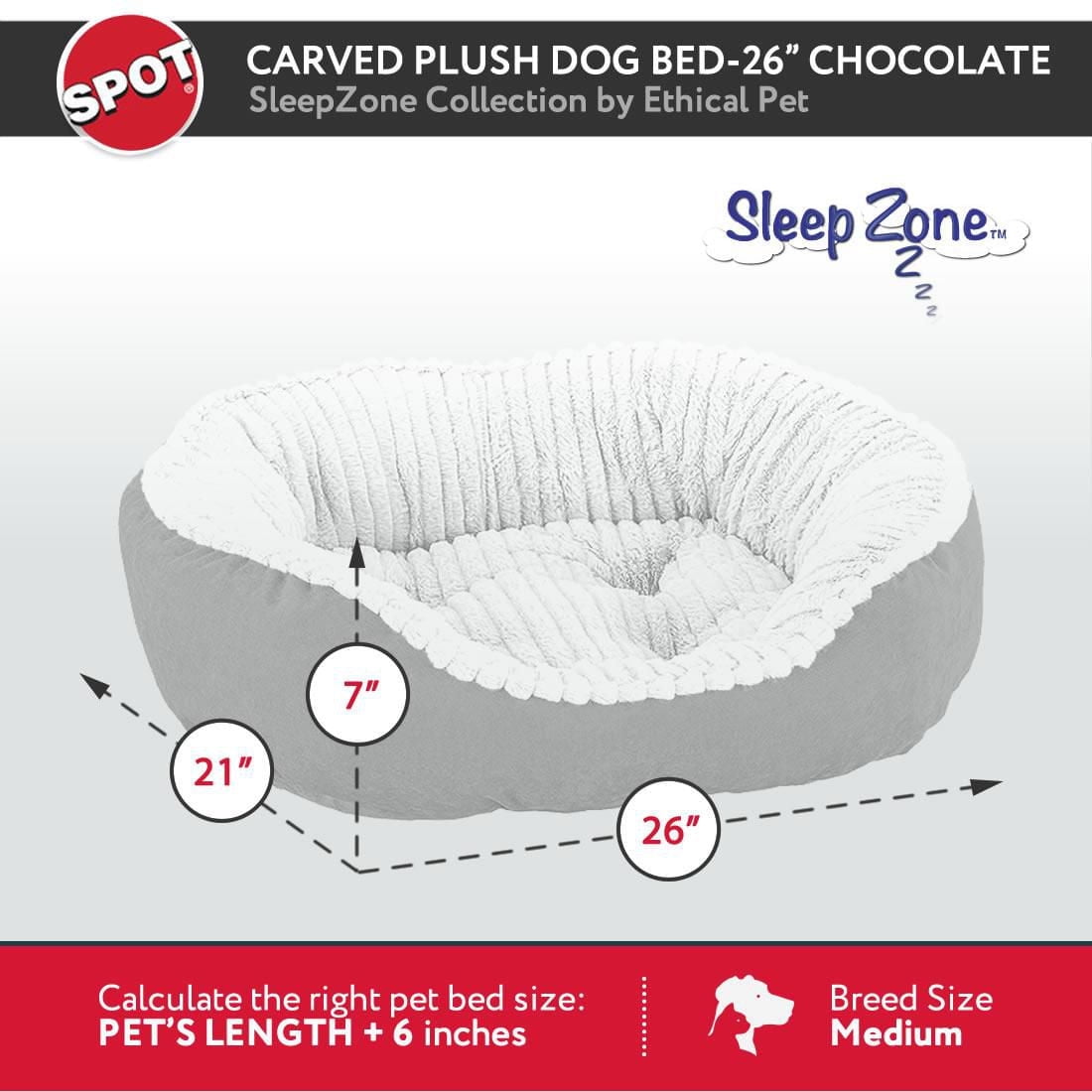 Sleep Zone Carved Plush Dog Bed