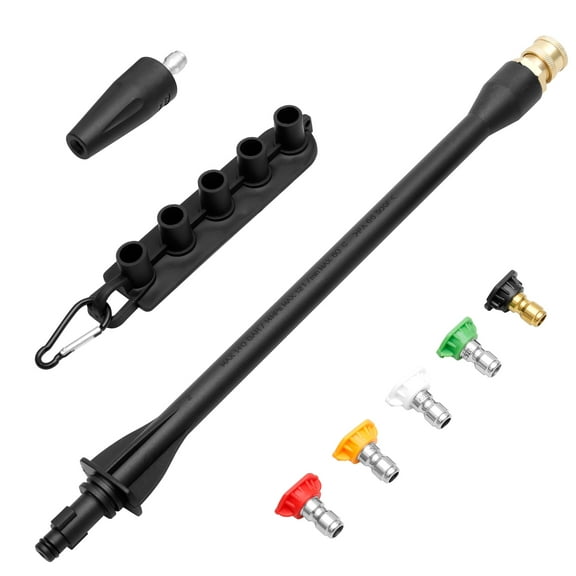 Pressure Washer Spray Wand Kit with 5 Nozzle Tips Quick Connect Pressure Washer Extension Wand for Cleaning Driveways Cars Houses