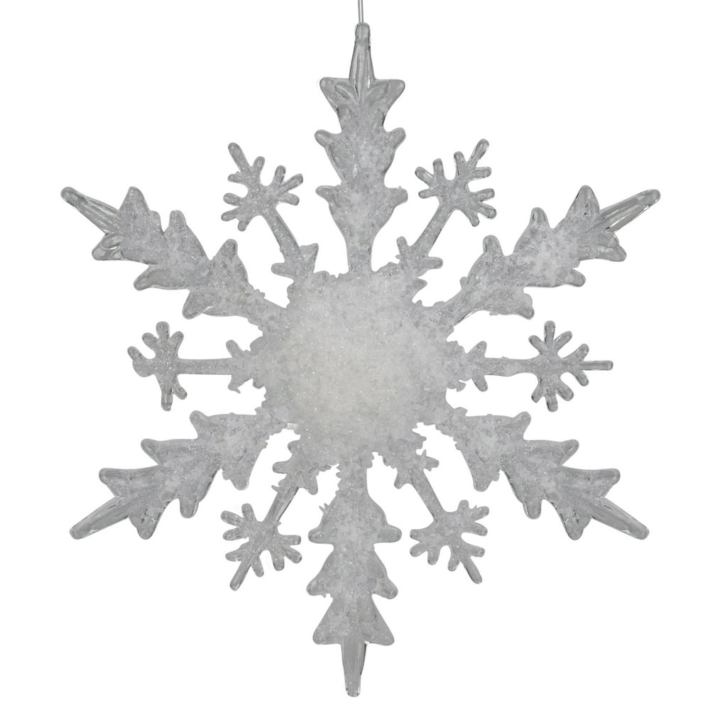 12&quot; White Glittered Large Snowflake Christmas Ornament - Walmart.com