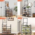 thumbnail image 5 of 5-Tier Large Shoe Rack,Multifunctional Shoe and Coat Rack, Shoe Organizer with Hook Rack, Space-Saving Shoe Shelf for Entryway, Closet, Garage, Bedroom, Cloakroom, 5 of 8