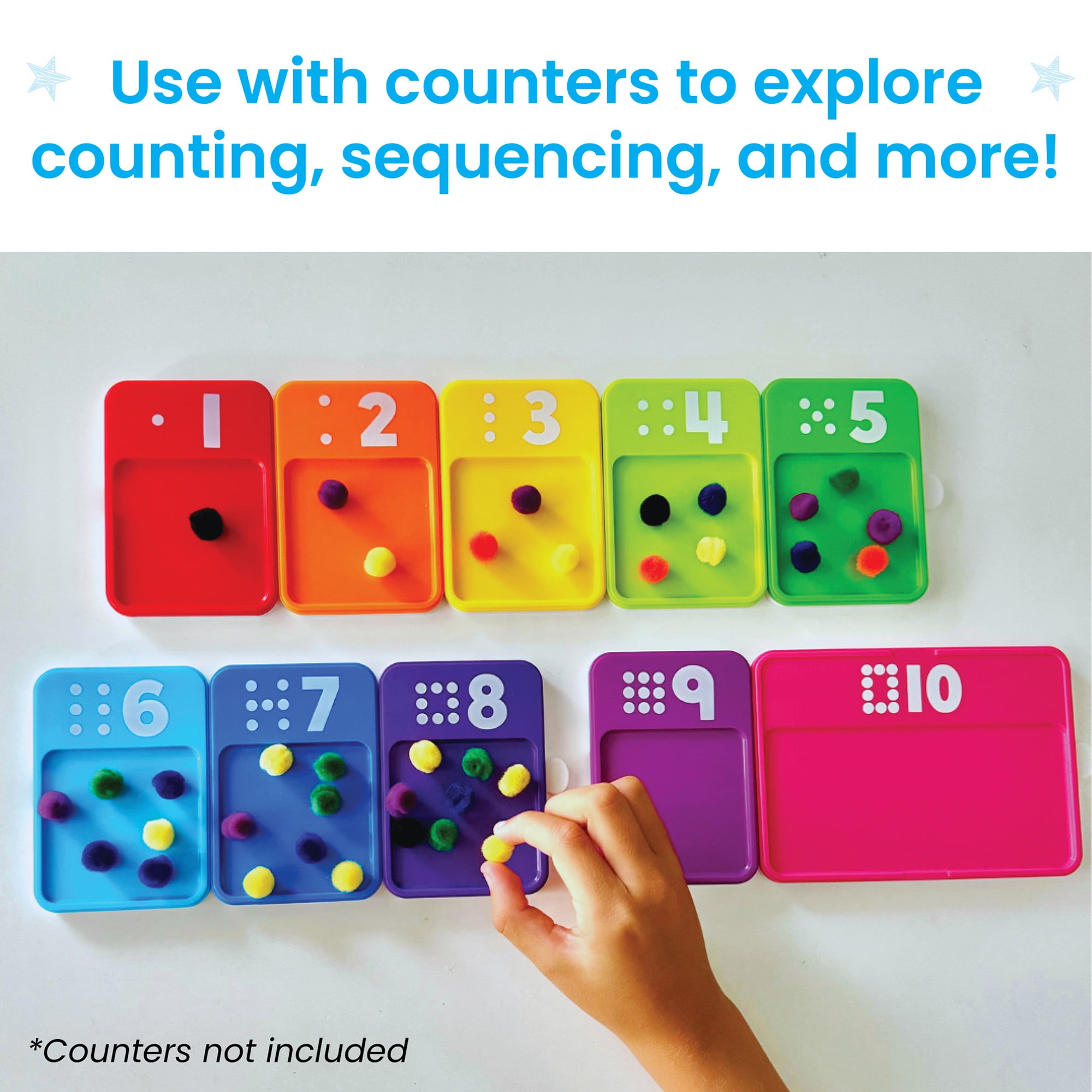 Hand2mind Montessori Sensory Number Trays for Kids Math Learning