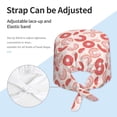 thumbnail image 3 of Scrub Caps Women Men, Donut Print Pink Adjustable Working Caps, Turban Hat Cleaning Working Cap with Sweatband, Elastic Bandage Tie Back Nurse Cap, 3 of 5