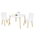 thumbnail image 6 of Sesslife Kids Table and Chairs Set, 3 Pieces Kids Square Table with 2 Chairs, Modern Wood Toddler Table and Chair Set, Sturdy Kids Play Table for Playroom Bedroom Kids Room, White, 6 of 9