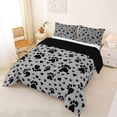 thumbnail image 2 of Homewish Cartoon Dog Paws Queen Comforter Set,Pet Lover Comforter Sets Queen,Gray,Heart Decor,Black Reversible,3 Pieces,1 Comforter and 2 Pillowcases, 2 of 7
