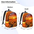 thumbnail image 2 of Disketp Sunset Golden Sunflower Field Mochila de Lona Estampada, Mochila Escolar de Viaje Ligera para Estudiantes y Portátil-Small, 2 of 5