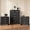 Black Dresser With 2pcs 3 Drawer Nightstands, variant on HUJAUU 3 Piece Bedroom Furniture Set, 6-Drawer Fluted Tall Dresser & 2-Drawer Curved Nightstand Set of 2 with LED& Charging Station, Black
