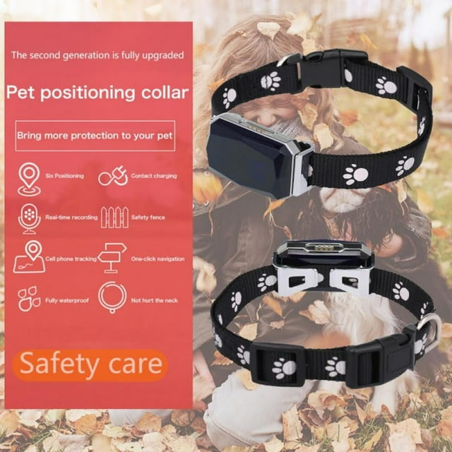 OUSITAID Pet GPS Tracker No Monthly Fee Real-Time Tracking Collar Device APP Control for Dogs and Pets Activity Monitor(Black)
