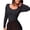Black, variant on GHSOHS Slim Long Sleeve Ribbed Bodysuits for Women V Neck Square Tights Seamless Thong Jumpsuit Club Party Going Out T Shirt Tops
