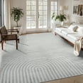 thumbnail image 2 of VUNATE 8'x10' Area Rugs for Living Room Jacquard Textured Modern Rugs Soft Geometric Rug for Bedroom Mid Century Washable Rug Non-Slip Bohemian Carpet Perfect for Dining Room Office Gray, 2 of 7