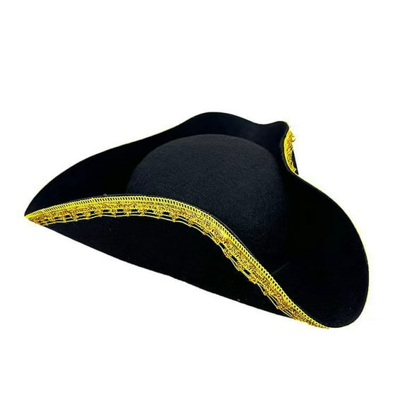 Hukai Caribbeans Pirate Hat Adjustable Unisex Hat Skull Emblems Pirate Hat Costume Hat for Costume Parties and Role