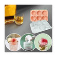 thumbnail image 3 of Molde para cubitos de hielo con forma de rosas, bandeja para cubitos de hielo con forma de corazón, molde de silicona para hielo, máquina para hacer hielo para cócteles y bebidas de whisky, color rosa, 3 of 5