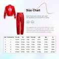 thumbnail image 7 of TSSOE Kids Boys Girls Hip Hop Jazz Dance Outfit Shiny Metallic Long Sleeve Bomber Jacket and Cargo Red 12, 7 of 7