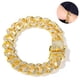 thumbnail image 2 of Cadena para hombres, 18,5 mm, chapado en oro/platino, acabado en oro blanco, cadena de eslabones de diamantes, gargantilla de Miami, pulsera, 2 of 8