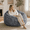 Gray, variant on Sanae Oversized Plush Bean Bag Chair for Adults, Home Furniture, Memory Foam Comfy Lounge Sofa for Living Room Bedroom Reading, Blue