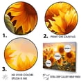 thumbnail image 3 of Designart "Fiery Sunset Over Sunflower Field I" Sunflowers Floater Framed Wall Decor, 3 of 5