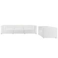 thumbnail image 3 of Modway Mingle Vegan Leather Sofa and Armchair Set in White, 3 of 10