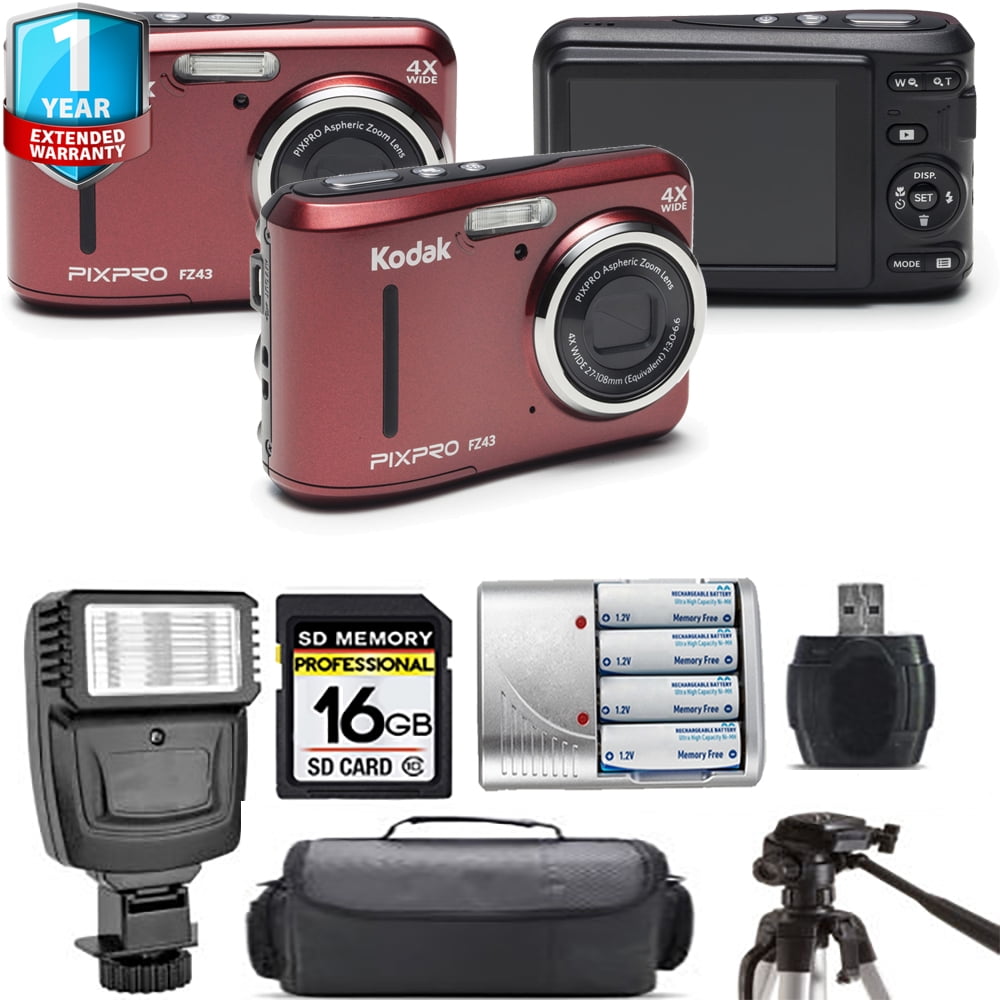 KODAK コダック PIXPRO FZ43 ブラック Kodak PIXPRO FZ43 Digital Camera (Black) + 1 Yr Warranty + Flash