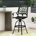 thumbnail image 7 of Outdoor Aluminium Swivel Bar Stool | Traditional Scrolled Arms for Sophisticated Look | Durable Frame | Solves Seating Shortage, 7 of 7