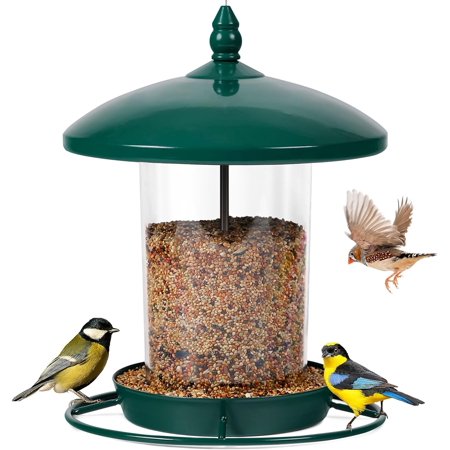 Bird Feeders For Outside,Metal Bird Feeder Holds 2.35Lb Seeds,Bird Feeder For Outdoors Hanging,Weather Resistant Feeder For Outdoor Garden.Green