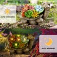 thumbnail image 4 of Solar Garden Outdoor Statues with Succulent and LED Lights - Lawn Decor Tortoise Statue for Patio, Balcony, Yard Ornament - Unique Housewarming Gifts, 4 of 8
