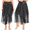 thumbnail image 3 of DPOIS Women Belly Dance Skirts Long Chiffon Training Performance Dancing Skirt, 3 of 4