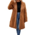 thumbnail image 2 of Niaviben Women Faux Fur Coat Plush Coat Long Womens Winter Coat Winter Jackets for Women Fall Coats for Women Coat for Women Coats for Women Orange XL, 2 of 4