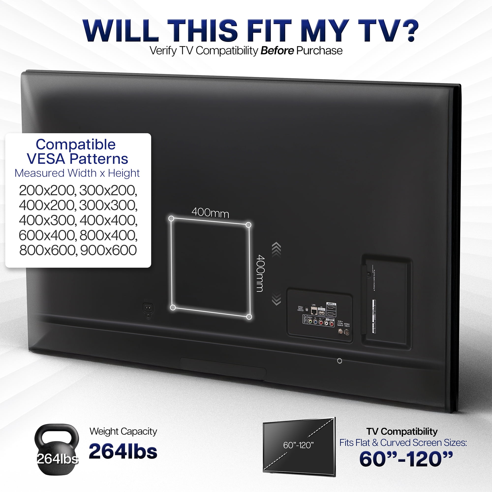 VIVO Heavy Duty Full Motion 60" to 120" Large Screen TV Wall Mount