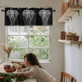 thumbnail image 5 of Elephant Bird Valances for Windows Farmhouse Kitchen Curtains Valances Rod Pocket Valance Curtains for Kitchen Windows Modern Pastoral Animal Black Grey Window Valances for Bathroom Bedroom 42"x12", 5 of 6