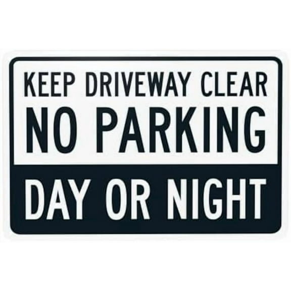 Keep Driveway Clear No Parking Warning Sign, Driveway Security Metal Signs for Home Busines Outdoor Indoor Road Yard Garage Street Wall Caution Decor 12 x 8 Inch