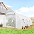 thumbnail image 2 of Outsunny Walk-in Tunnel Greenhouse Plant Hot House with Support Rods, White, 2 of 10