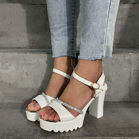 

eczipvz Walking Shoes Women Womens Ankle Strap Platform Sandals Casual Espadrille Flatform Wedge Summer Shoes Canvas Cork Sole