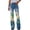 a-Green194, variant on VNKIDY Womens High Waisted Flare Jeans Floral Print Button Closure Stretchy Denim Casual Boho Pants For Daily Summer Wear Green M