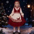thumbnail image 2 of Bainana Girls Christmas Outfit Set Long Sleeve Reindeer Print Sweatshirt Plaid Skirt 2 Pieces Clothes Set Toddler Kids Relaxed Fit Party Wear, 2 of 9