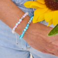 thumbnail image 4 of Bracelet Perles Macramé en Verre Arc-en-Ciel Supernova / Argent / Galaxy, 4 of 11
