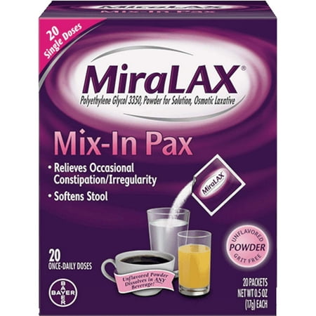 Mix-In Pax, Unflavored, 20 Little Packets, Will not cause harsh side effects such as gas, bloating, cramping and sudden urgency. By