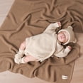 thumbnail image 2 of YIXPOH Organic Ribbed Baby Swaddle Blanket - 100% Soft Cotton Knit for Boys Girls Stroller Cuddle Blanket for Newborns Khaki, 2 of 8