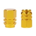 thumbnail image 2 of Miangastore 4 Pcs Bouchons de Valve de Roue de Voiture en Alliage d'Aluminium Doré Style Rond pour Entretien de Véhicule, 2 of 8
