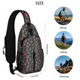 thumbnail image 5 of Sling Backpack,Dark Christmas Tree and Gift Pattern Crossbody Bag with Water Bottle Holder,Waterproof Sling Bag for Men/Women with Chest Phone Holder for Hiking,Travel, 5 of 6