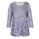 thumbnail image 4 of Puntoco Mujer Casual Estampado Suelto Tres Cuartos Manga Cuello Redondo tops Puntoco Puntoco-3951, 4 of 5