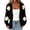 #01Black, variant on Womens Solid Color Knitted Cardigan Open Front Long Sleeve Oversized Sweater with 3D Flower Decor Vintage Casual Layering Jacket Orange XL