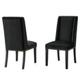 thumbnail image 1 of Side Dining Chair, Nailhead, Set of 2, Black, Velvet, Modern Contemporary, Kitchen Room Cafe Bistro Restaurant Hospitality, 1 of 9