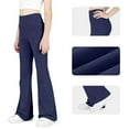 thumbnail image 3 of Aofany Girls Flare Leggings High Waisted Bootcut Yoga Pants Bell Bottoms Tummy Control Workout Dance Athletic Pants 6-15 Years, 3 of 7