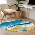 thumbnail image 4 of Blue Summer Beach Round Area Rug 3.3Ft Washable Circle Rugs for Dining Room Table, Coastal Sea Turtle Nautical Ocean Non-Slip Carpet Floor Mats Indoor Outdoor Carpet Runner Aesthetic Home Decor, 4 of 8