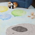 thumbnail image 2 of Whimsical Nursery Elephant Indoor Flatweave Polyester Anti-Skid Kids' Area Rug, 4' x 6', Baby Blue by Superior, 2 of 6