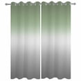 thumbnail image 4 of Outdoor Curtains for Patio Waterproof Sage Green Indoor/Outdoor Curtain Tiebacks Ombre Green Grey Privacy Curtain Sun Blocking Grommet Drapes for Pergolas Gazebo Porch Balcony 2 Panel 54x84 Inch, 4 of 9