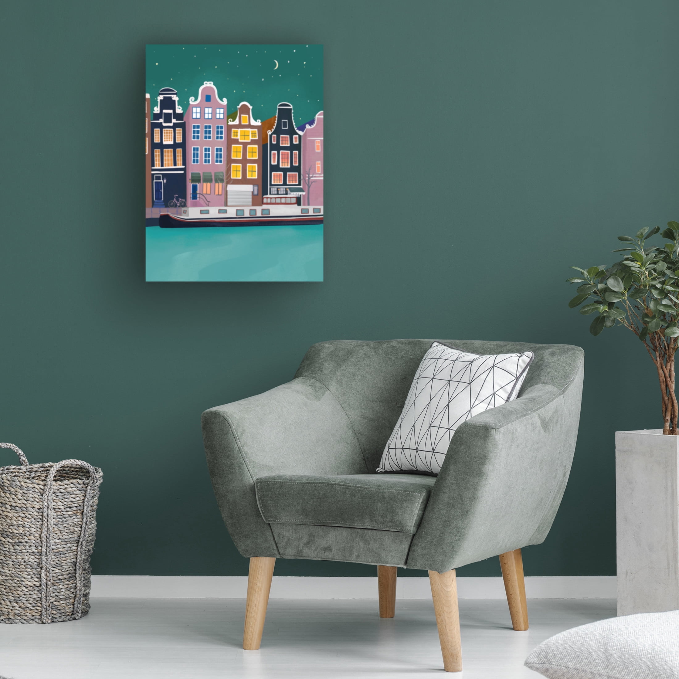 Trademark Fine Art Petra Lizde  Amsterdam by night Canvas Wall Art
