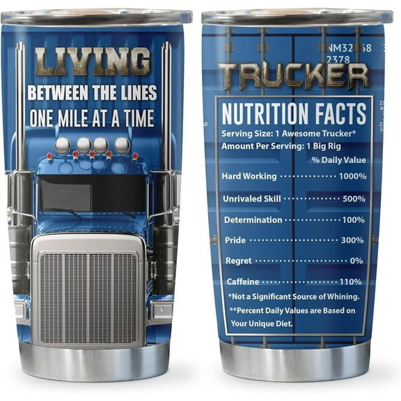 Truck Driver Gifts for Men, Cool Gifts for Truck Drivers Tumbler 20oz, Trucker Gifts Mug, Best Gifts for Truckers Cup, Trucker Gifts for Men/Truck Lovers/Dad, Appreciation Gift for Truck Driver