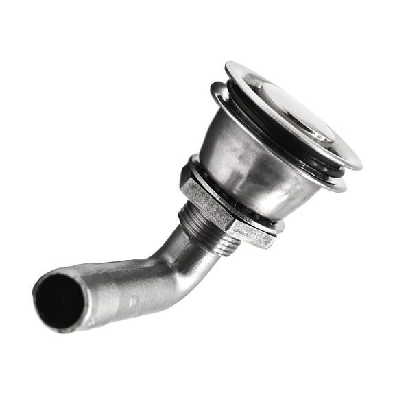 MARINE CITY 90-Degree Fuel Tank Vent, 304 Grade Stainless Steel Round Head for 5/8 Inch Hose  Polished, Rust & Corrosion-Resistant, Removable Cap for Easy Maintenance